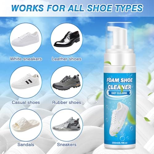 YKDILYHH Shoe Cleaner,White Shoe Cleaner Kit,200ml Sneaker Cleaner,Suede Shoe Cleaner,Shoe Cleaning Kit for Leather Shoes,Tennis Shoe 6