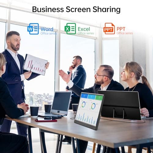 Yxk Portable Monitor 15.6 Inch 1080P USB-C HDMI Ultra-Slim Travel Monitor with Kickstand, for Laptop, PC, Mac Phone, PS, Xbox, Swich IPS Ultra-Thin Zero Frame Gaming 8