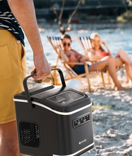 Ecozy Countertop Ice Maker, Portable, Self-Cleaning, 9 Bullet Ice Cubes in 6 Mins, 26lbs/24Hrs, Ice Maker Machine with Ice Bags, Handle, Standing Scoop and Basket, Black, IM-BS261C 7