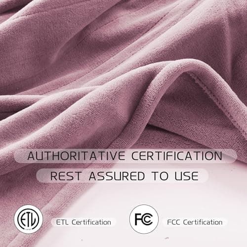 Electric Heated Blanket 62"x84" Twin Size, Soft Coral Fleece with 4 Heating Levels and 10 Hours Auto-Off, Machine Washable, Cozy Plush Fabric for Home, Purple 5