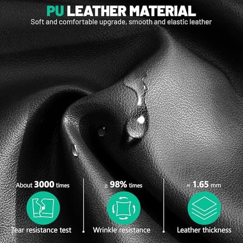 BestGlory Leather Office Chair with Flip-Up Armrests, Ergonomic Desk Chair with Lumbar Support, Big and Tall Computer Gaming Chair with Adjustable Headrest for Working Studying Gaming Relaxing, Black 6