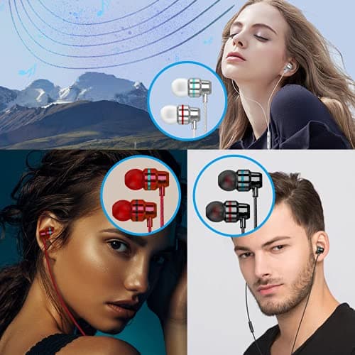 3 Pack Wired Earbuds, Wired in-Ear Headphones with Microphone and Volume Control, Noise Isolation, Pure Sound, Lightweight 3.5mm Earbuds Compatible with Samsung, Tablets, Laptops, MP3 and etc. 7
