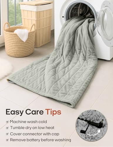 Ourea Portable Blanket, Cordless Heating Blanket for Indoor Outdoor Use, Soft Warm Cozy Gift for Family 8
