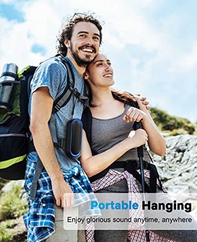 LENRUE Bluetooth Speakers, Waterproof Portable Speakers with TWS, 24 Playtime, Stereo Sound, Wireless for Home Shower Pool Beach Outdoor (Black) 6