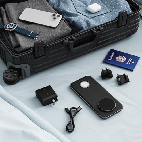 Satechi Qi2 Trio Wireless Charging Pad, 3 in 1 Wireless Charging Station, Qi2 15W Fast Charger for iPhone 17/16/15/14/13/12, 5W for AirPods and 5W for Apple Watch 9