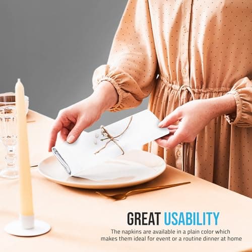 Utopia Home White Cloth Napkins (12 Pack, 18x18 Inches), Ideal Dinner Napkins for Party, Wedding and Lunch/Dinner 8