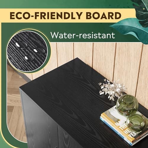 DEVAISE Office Storage Cabinet with Doors and Shelves, Lateral Printer Stand for Office Supplies and File Storage, Filing Cabinet for Home Office, Black 6