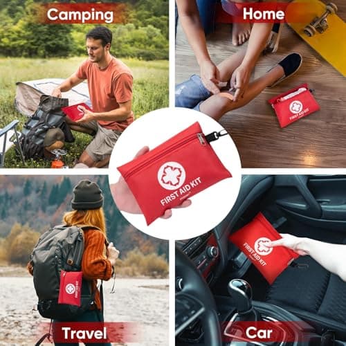 PTEROMY 150 Piece Mini First Aid Kit, Portable Small Emergency Kits Compact 1st Aid Kit for Car, Travel, Home, Camping, Outdoor, Hiking 7