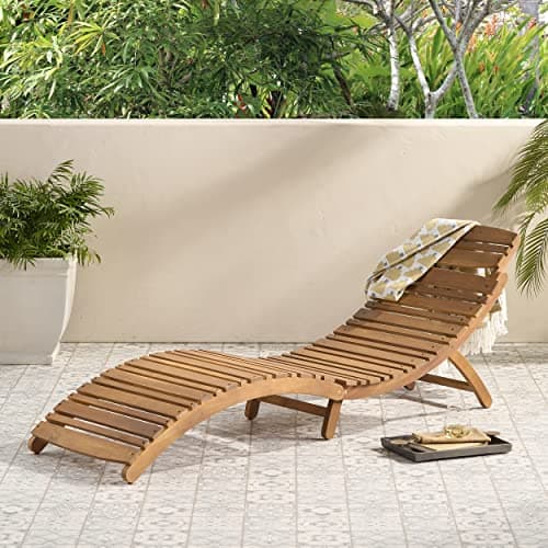Christopher Knight Home Lahaina Wood Outdoor Chaise Lounge, Natural Yellow 2