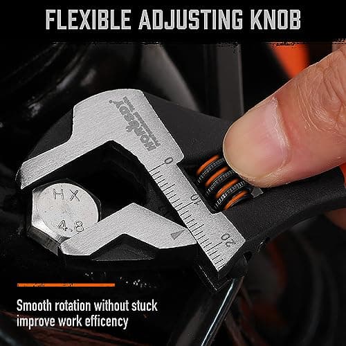HORUSDY Adjustable Wrench Set | 2-Piece | 6-Inch and 10-Inch Wrenches | Metric & SAE Scales | Cushion Grip Wrench | Cr-V Steel 7