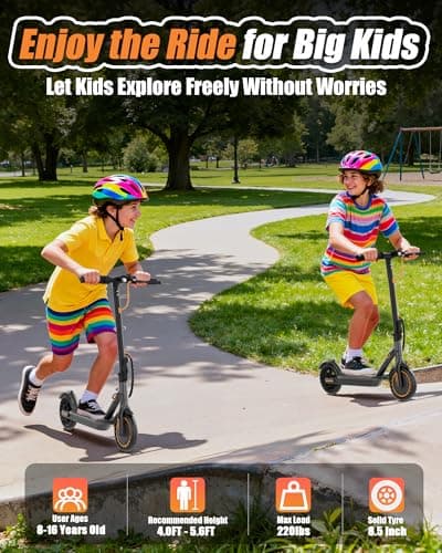 MAXSHOT Electric Scooter Adults & Big Kids, 350W Powerful Motor, Top Speed 16/19MPH, 12/16/19/21Miles Range, 8.5" Solid Tires Folding Commuter Escooter with Dual Suspension for Commuting, APP Control 3
