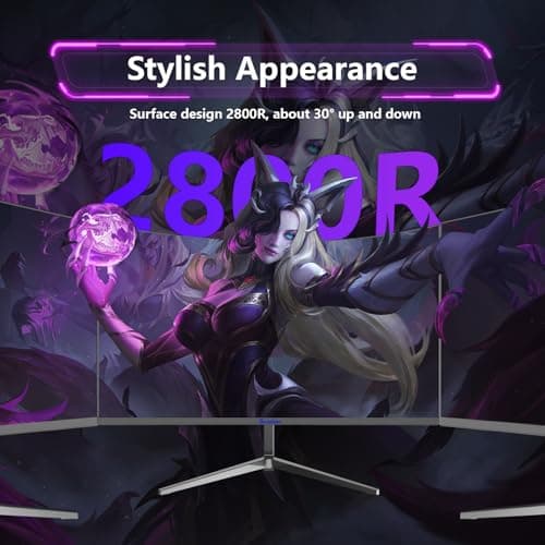 Sealan 24 Inch Curved Monitor 16:9 Aspect Ratio 75HZ FHD LED Display 99% sRGB - Thin Bezel Design - Eye-Care Technology - HDMI VGA Connectivity 5