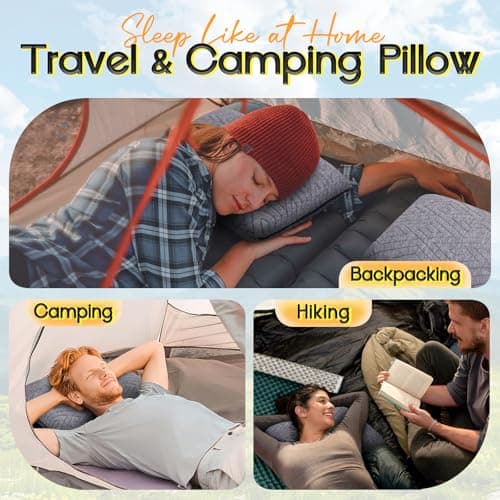 1 MIDDLE ONE Travel Pillow for Sleeping Camping, Memory Foam Small Pillow with Breathable Cover for Backpacking, Airplane, Car (15.5 X 12 Inch) 6