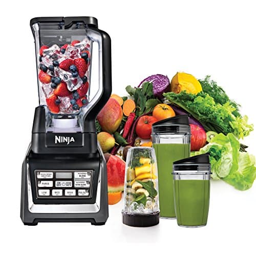 Ninja BL642 Nutri Ninja Personal & Countertop Blender with 1200W Auto-iQ Base, 72 oz. Pitcher, and 18, 24, & 32 oz. To-Go Cups with Spout Lids, For Smoothies, Shakes & More, Dishwasher Safe, Black 10