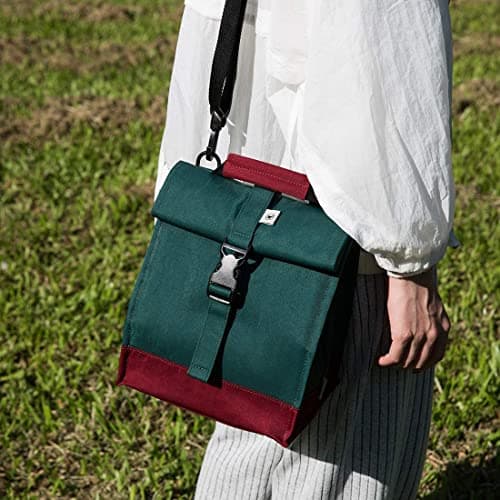 SUNNY BIRD Insulated Lunch Bag Rolltop Lunch Box Tote Lunchbox Bag for Women, Men, Adults and Teens (Green) 8