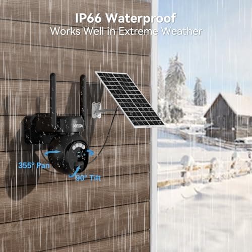 Xega 4G LTE Security Camera No WiFi with SIM Card 2K Super HD Solar Powered Wireless Outdoor 4G Security Camera PIR Motion Sensor Night Vision 2 Way Talk 【Built in SIM Card】 6