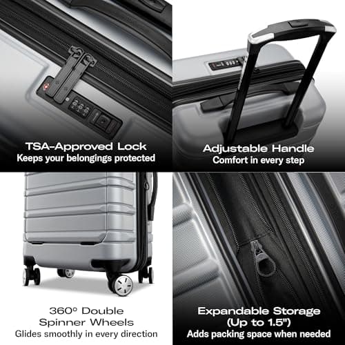 Samsonite Omni 2 Pro Hardside Expandable Luggage with Spinner Wheels, Pro Carry-on, MIDNIGHT BLACK 6