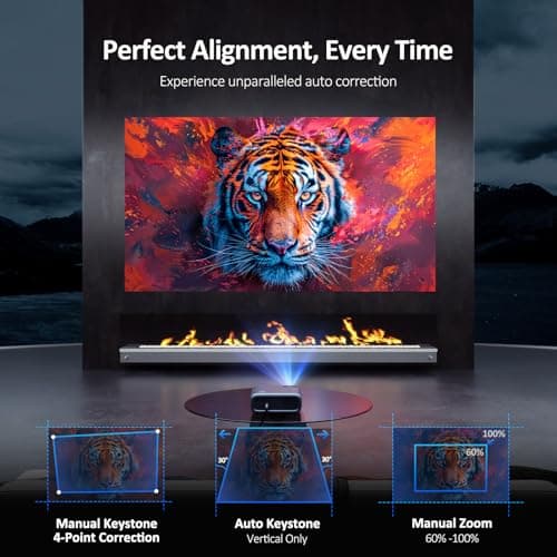 NexiGo PJ40 (Gen 3) Projector with WiFi and Bluetooth, D65 Calibrated, Native 1080P, 4K Supported, Projector for Outdoor Movies, 20W Speakers, Home Theater, Compatible w/TV Stick, iOS, Android 7