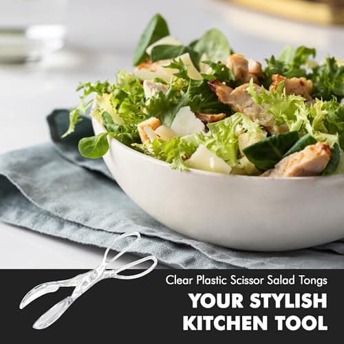 Chef Craft Premium Salad Scissor Tongs, 11.25 inch, Clear 5