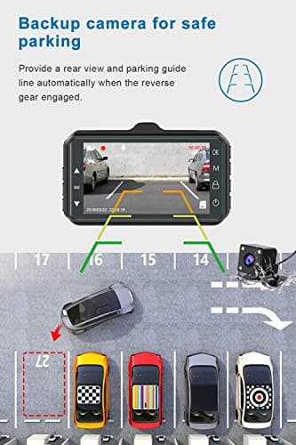 Dash Cam Front and Rear CHORTAU Dual Dash Cam 3 inch Dashboard Camera Full HD 170° Wide Angle Backup Camera with Night Vision WDR G-Sensor Parking Monitor Loop Recording Motion Detection 4
