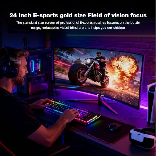 Great voell 23.5 Inch Curved Gaming Monitor, 144Hz FHD 1080P, 120% sRGB, 1ms, AMD FreeSync, Low Motion Blur, VESA Wall Mount, HDMI 1.4 & DP 1.2 – Black 7