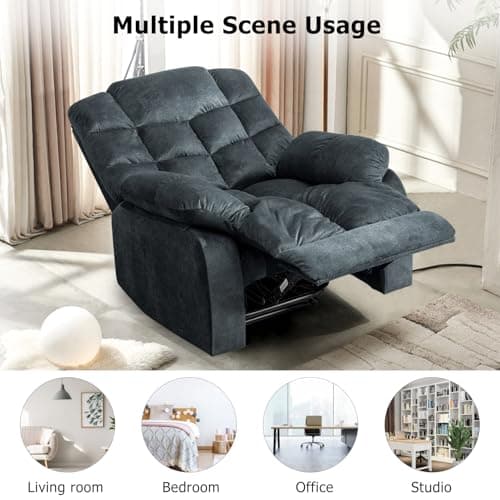 QIAYA Recliner Chairs for Living Room Overstuffed Breathable Fabric Reclining Chair Manual Sofas 5