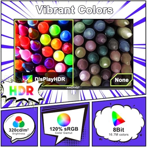 Amzfast 25 Inch White Gaming Monitor 320Hz/300Hz/240Hz, FHD 1080P 1ms Fast IPS Monitor, 12 Months Warranty Exchange (DP Cable) TÜV Rheinland Eye Care | AI Crosshair, Night Vision Function 6