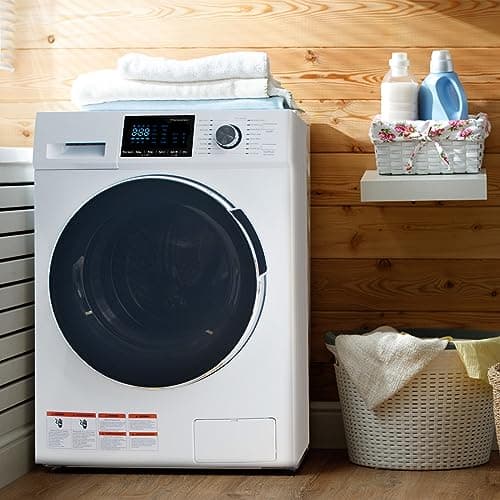 24" All-in-One Washer and Dryer Combo, 2.7 Cu.Ft Front Load Ventless Washer Dryer with 26.5 Lbs Loading Capacity, Compact Size, LED Display, Child Lock, for Laundry, Apartments, RV, Dorm, White 5