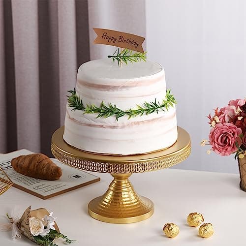 ZOOYOO 12 Inch Round Gold Cake Stand, Metal Cake Holder for Wedding, Birthday