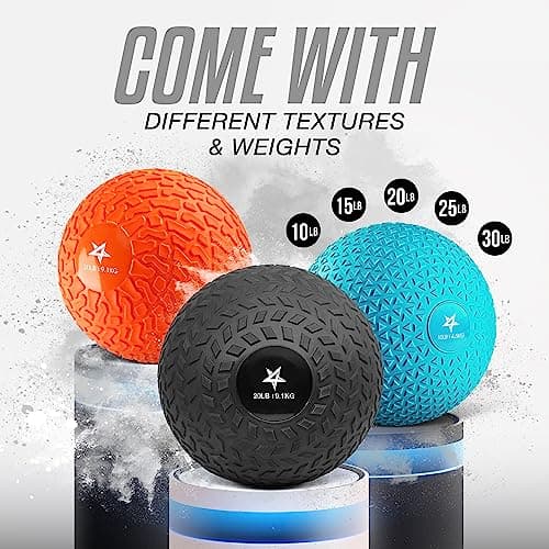 Yes4All Slam Balls Upgraded, 10-12lb Medicine Ball Weight, Durable PVC Sand Filled Workout Dynamic Medicine Ball for Core Strengthen 5