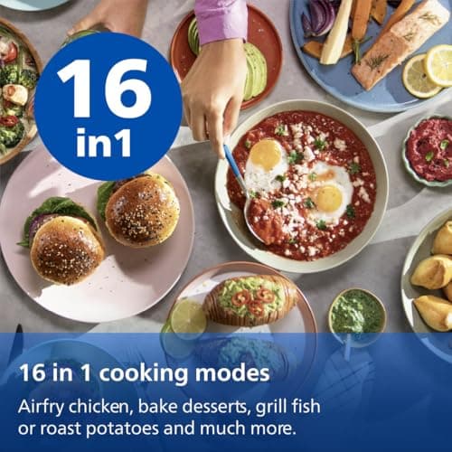 Philips Airfryer 3000 Series - Premium 6.5qt Airfryer with Window, RapidAir Plus Technology, 16 Ways to Cook, 90% Less Fat, Easy to Clean, Touchscreen, Energy Saving (NA330/00) 7