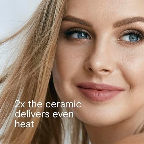 Conair Double Ceramic Flat Iron, 1-Inch Flat Iron Hair Straightener, Five Heat Settings, Extra Long Floating Plates, White 5