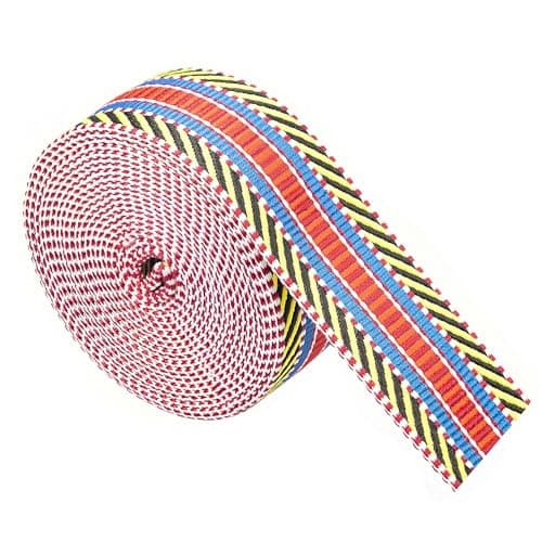 Yo Vryncal Nylon Webbing Ribbon Strap 1.5 Inch Patterned Polyester Webbing 6 Yards Jacquard Cotton Striped Webbing Bag Handles Replacement DIY Pet Collars Leash Camera Strap Shoulder Straps