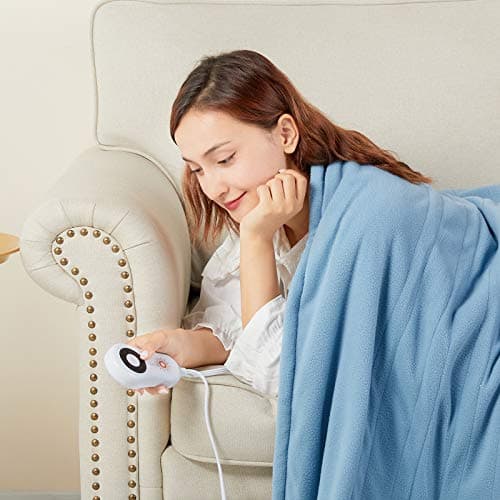 STONECREST Reversible Electric Blanket Heated Throw, 50"x60" Heating Blanket with 5 Setting Controller, 4 Hour Auto-Off, Overheating Protection, ETL Certified, Machine Washable(Slate Blue, 50"x60") 5