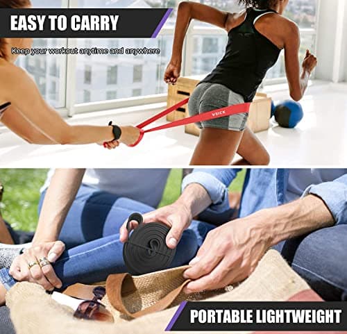 VEICK Resistance Bands for Working Out, Rubber Exercise Band Set for Men Women, Heavy Full Body Elastic Workout Bands Equipment for Home Fitness Gym, 4 PCS 7