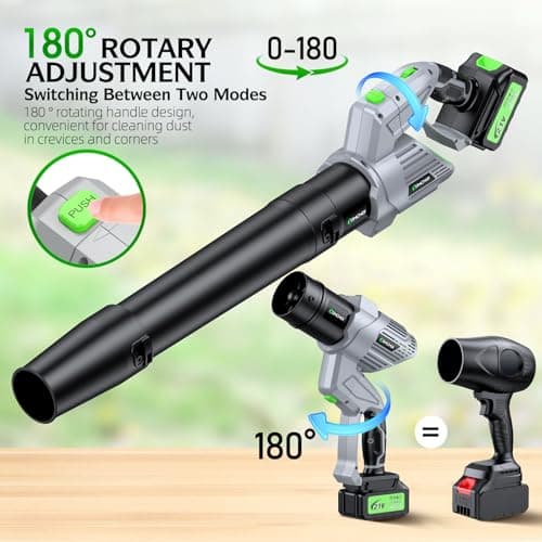 Electric Leaf Blower Cordless, 900,000 RPM, 2 x 4.0Ah Batteries & Charger, Handheld Leaf Blowers for Lawn Care, 5 Speed Mode 4