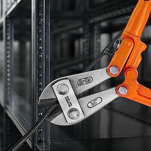 VEVOR Bolt Cutter, 18" Lock Cutter, Bi-Material Handle with Soft Rubber Grip, Heavy Duty Bolt Cutter, Chrome Molybdenum Alloy Steel Blade, for Rods, Bolts, Wires, Rivets, Cables, and Chains 8