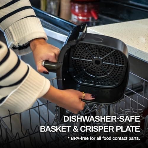 RAMJOY Air Fryer 3.8 Quarts for 1-2 people, 8-in-1 Functions, Air Fry, Roast, Bake, Broil, Preheat, Shake, Digital Small Air Fryer, Nonstick Dishwasher-Safe Basket, Compact Air Fryers, Black 9