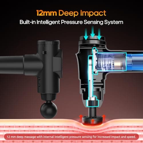 AERLANG Massage Gun with Heat Deep Tissue Back Massager Neck Massager for Pain Relief,Muscle Percussion Massage Gun, Birthday Gifts for Men Women Dad him Handheld Message Gun with 7Heads&Silent 7