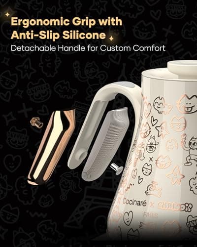 Cocinare Collab Collection Chanior White Gooseneck Electric Kettle, ±0.5℉ Precise Temperature Control for Pour-Over Coffee & Tea, Quick Heating 1500W, Stainless Steel Interior, 0.9L 8