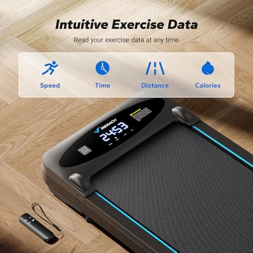 MERACH Walking Pad, 2.75HP Quiet Under Desk Treadmills for Home, Portable Walking Treadmill with Magnetic Remote Control, LED Display, APP 6