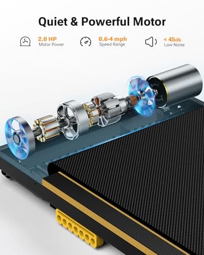 UREVO Under Desk Treadmill for Office Under Desk, Walking Pad 2 in 1 for Home/Office, Portable Walking Pad Treadmill with Remote Control, LED Display 8