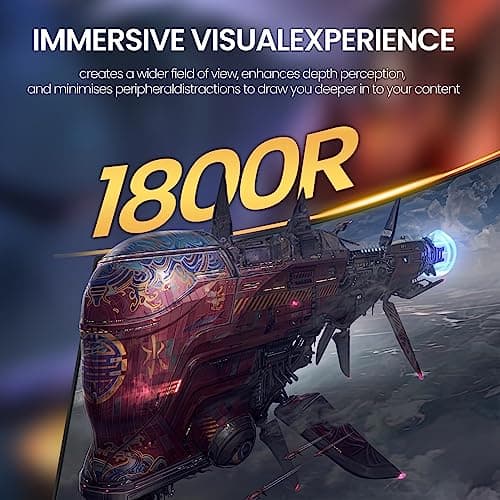 CRUA 32" Curved Gaming Monitor,144Hz 2k QHD(2560 * 1440P) Computer Monitors, 1800R VA Screen, PC Monitor Support FreeSync, 99% sRGB, Low Blue Light, with HDMI/DisplayPort, Support Wall Mount- Black 4