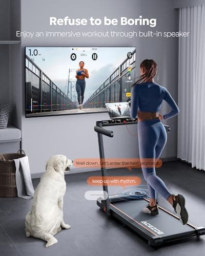 Acezoe 2 in 1 Foldable Treadmill for Home, Under Desk With 12 HIIT Modes, Workout APPs and Touch Screen, 2.5HP Walking for Home Office, 265lbs Capacity, Installation-free 6