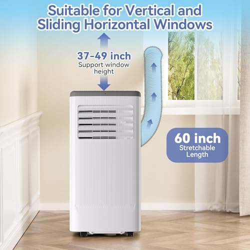 KOKEBREN 8000 BTU Portable Air Conditioner, Portable AC Unit with Cooling, Dehumidifier and Fan Functions, Cools Up to 420 Sq. Ft., Remote Control, LED Display Included, Gray Top 7