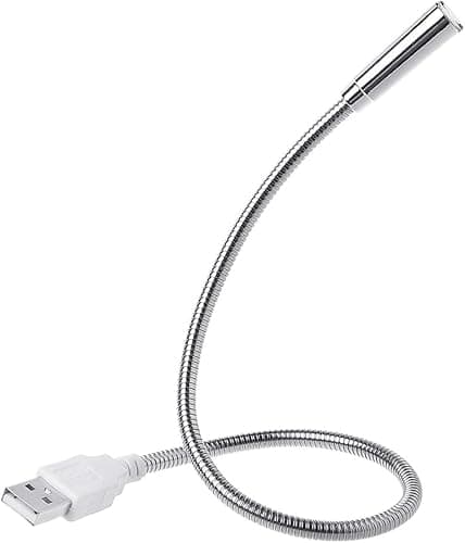 Junfamilee Silver USB Flexible Light Gooseneck Led Glowing Lamp Laptop Computers Studying for Office Working Writing Reading Accessories Desk Lamps Office Adjustable Led, Desk Lamps, Lamps and Shades