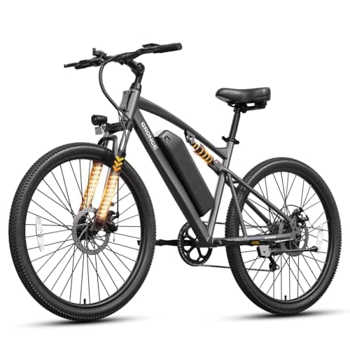QRONGE Electric Bike for Adults, Full Suspension Ebike, 1000W Peak Motor 486Wh Battery, 28MPH(PAS Mode) Mountain Electric Bicycles, 7 Speed, 26'' Tire, Up to 40 Miles, Zephyr
