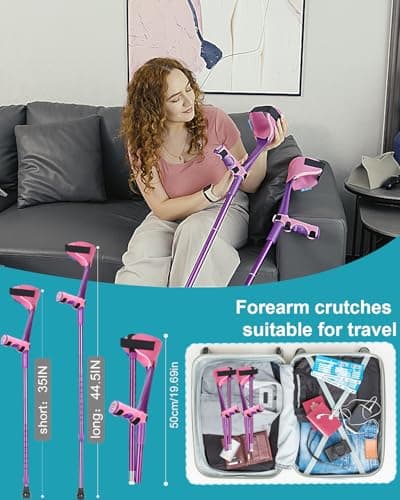 Forearm Crutches for Adults Have Elastic Crutches Padding for The Elbow+Hand Padding, Increases Walking Comfort 6