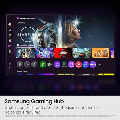 Samsung 55-Inch Class QLED Q7F Series Samsung Vision AI Smart TV (2025 Model, 55Q7F) Quantum HDR, Object Tracking Sound Lite, Q4 AI Gen1 Processor, 4K upscaling, Gaming Hub, Alexa Built-in 6
