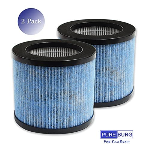 PUREBURG TPAP002 Replacement Filter Compatible with TOPPIN Comfy Air C1 Air Purifier,2-Pack H13 HEPA Activated Carbon 2-in-1 4-Stage Filtration 5